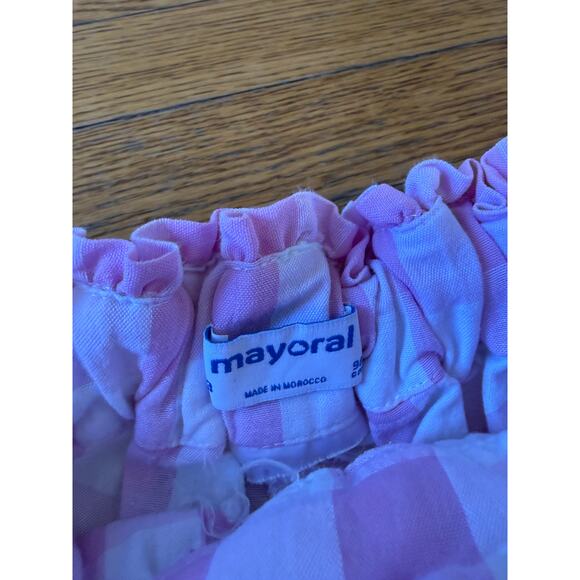 Mayoral Girls' Eyelet Blouse and Gingham Shorts Size 3 - Picture 5 of 6